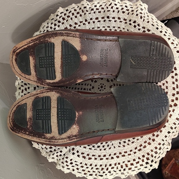 Johnston & Murphy Mens Slip On Brown Loafer Size 9.5 Weave Toe - Picture 7 of 9